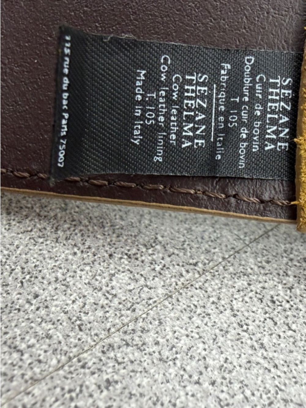 NEW! Sezane Thelma Suede Belt with Gold Textured Buckle 105/L - Picture 6 of 7